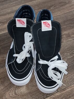 Vans Sk8-Hi Black Suede High-Top Sneakers with White Laces